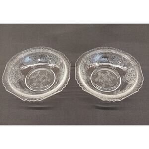 Hazel-Atlas Glass Florentine # 1 "Poppy" Small Bowls - Set of 2 - 1930's